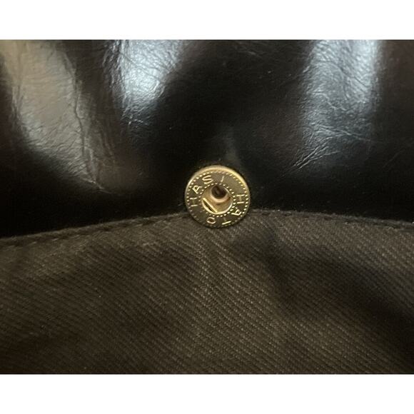 EUC HATO HASI Bag Black Leather 3 Main Compartment Bag Purse+ Shoulder Strap - Picture 4 of 6